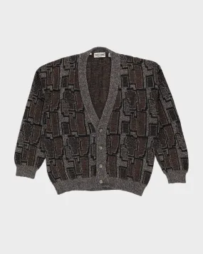 00s Brown Patterned Knitted Cardigan - XXL