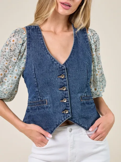 27 Cassidy Structured Denim Vest