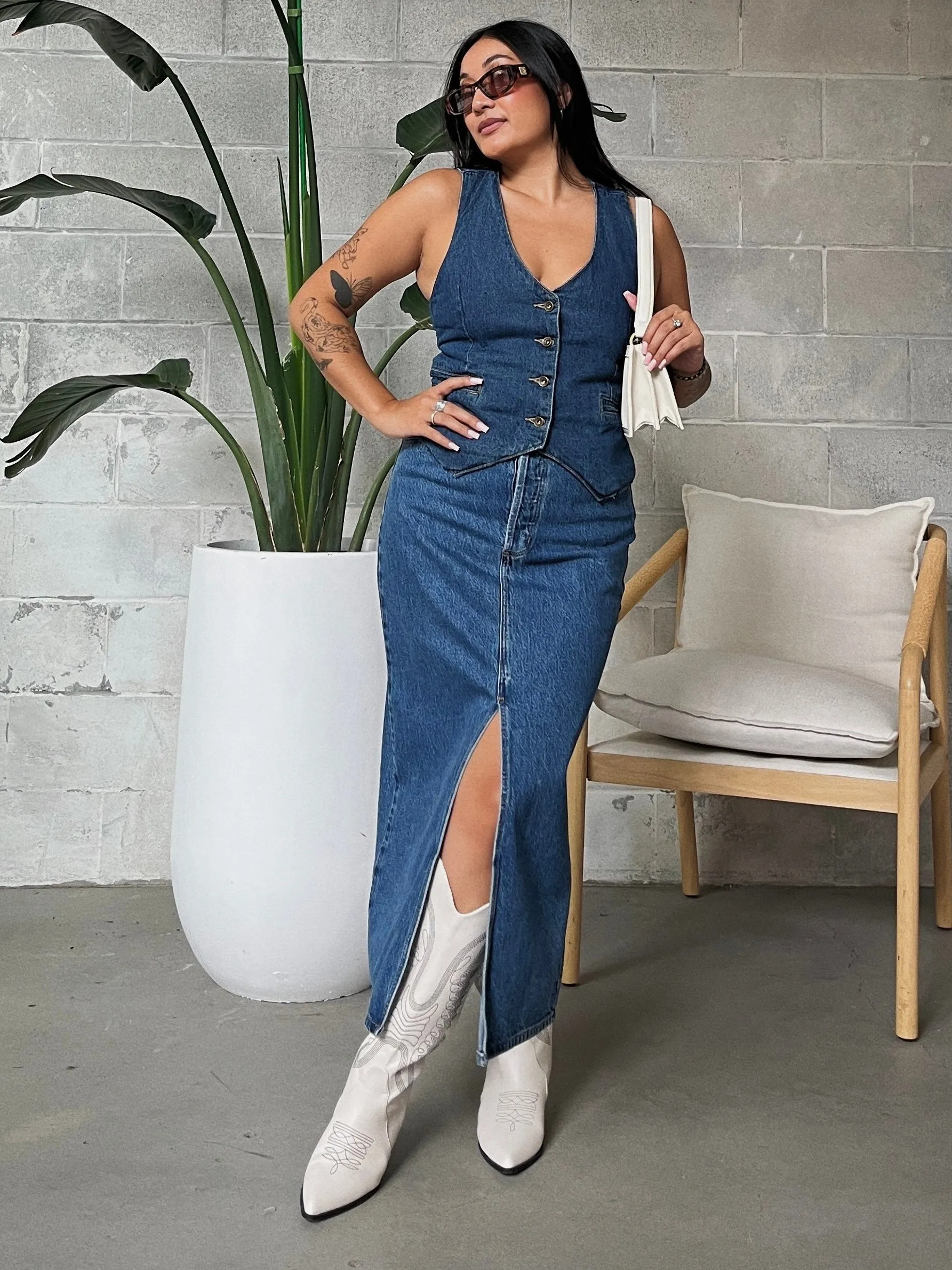 27 Cassidy Structured Denim Vest