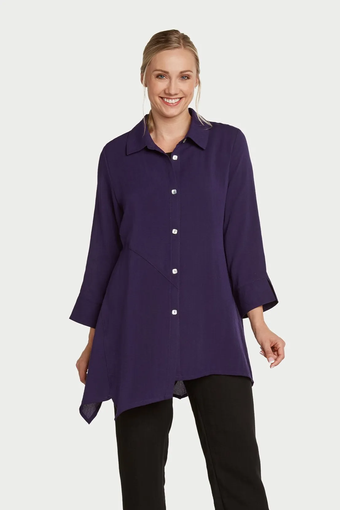 AA209 - Asymmetric Panels Linen Tunic