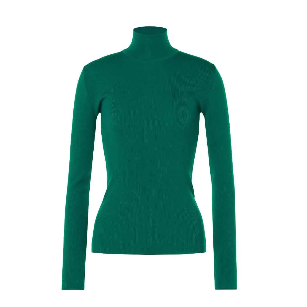 Alberta Ferretti Ribbed Merino Turtleneck Sweater