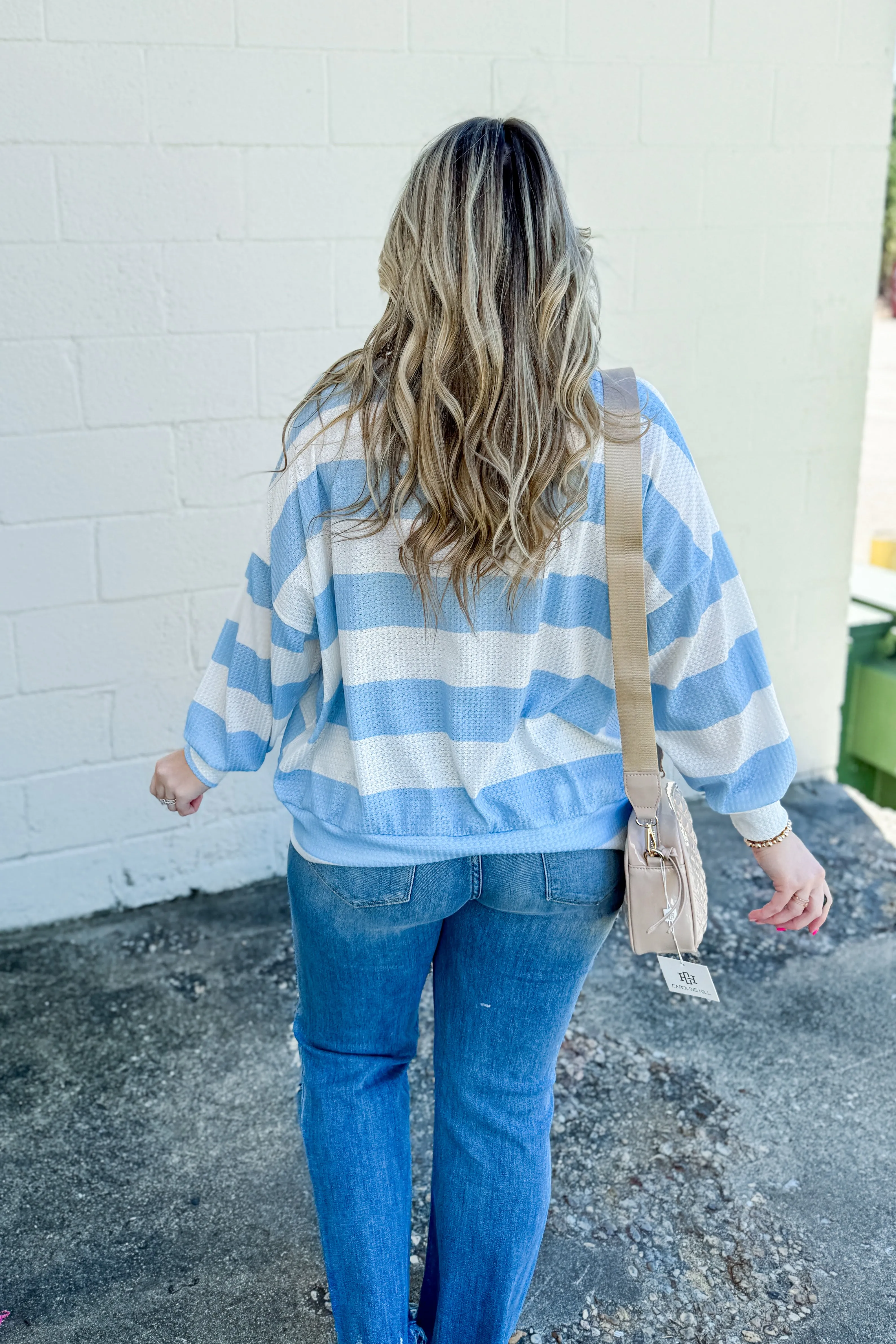 All Striped Out Pullover Top, Blue