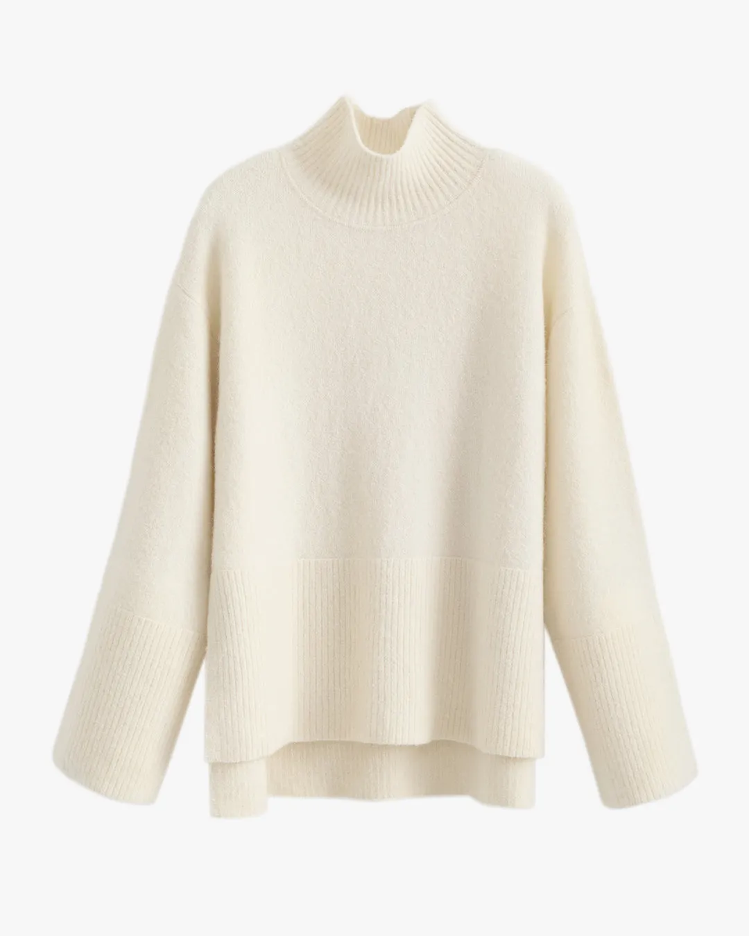 Alpaca Wool Relaxed Turtleneck Sweater