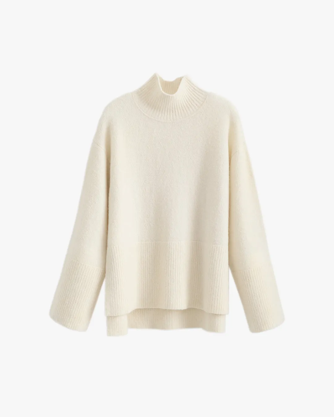 Alpaca Wool Relaxed Turtleneck Sweater