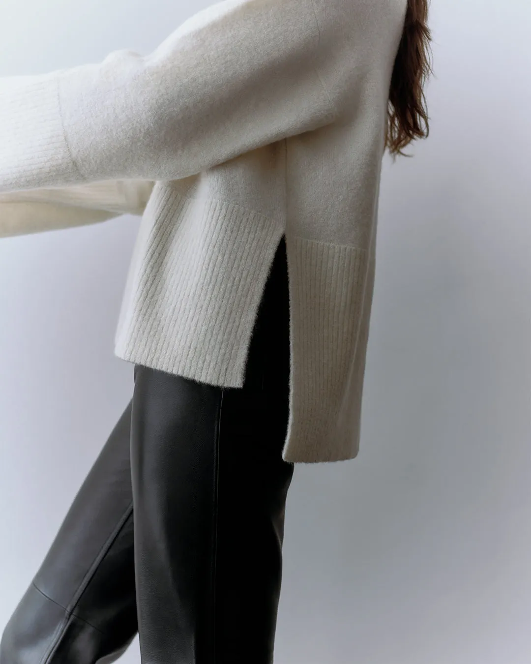 Alpaca Wool Relaxed Turtleneck Sweater