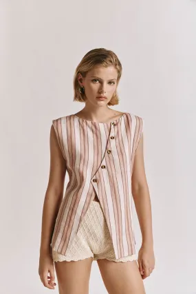 Aria Vest Pink Stripe