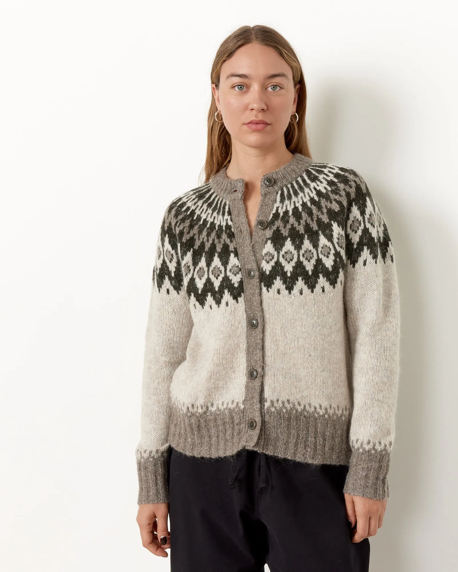 Ashwood Fair Isle Cardigan in Aspen Combo