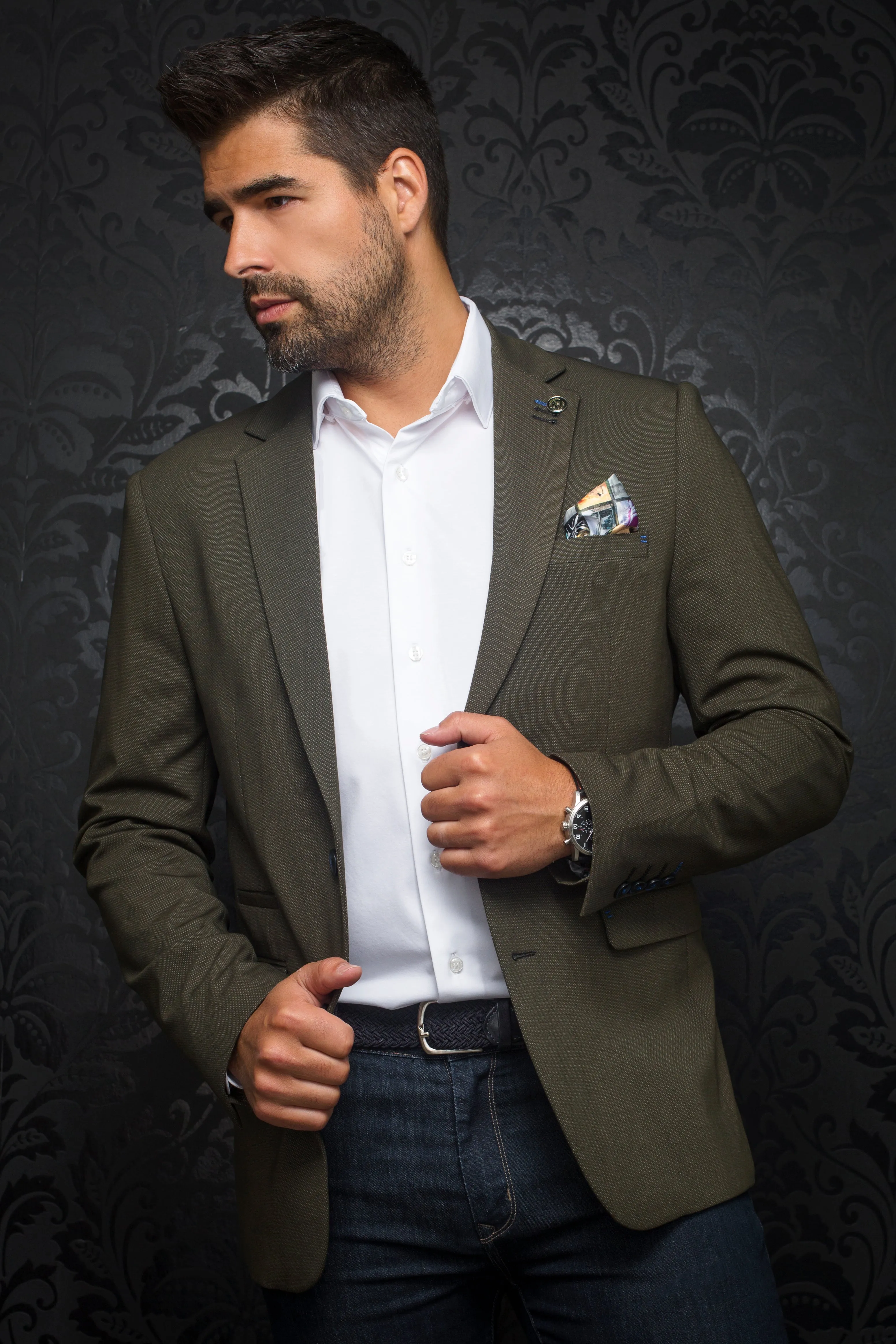 Au Noir Stretch Blazer | Ryan Olive