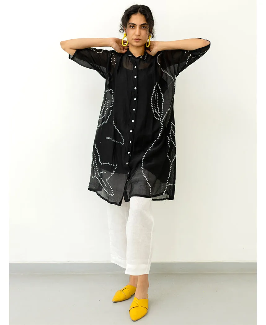 Black Bandhani Tunic Set