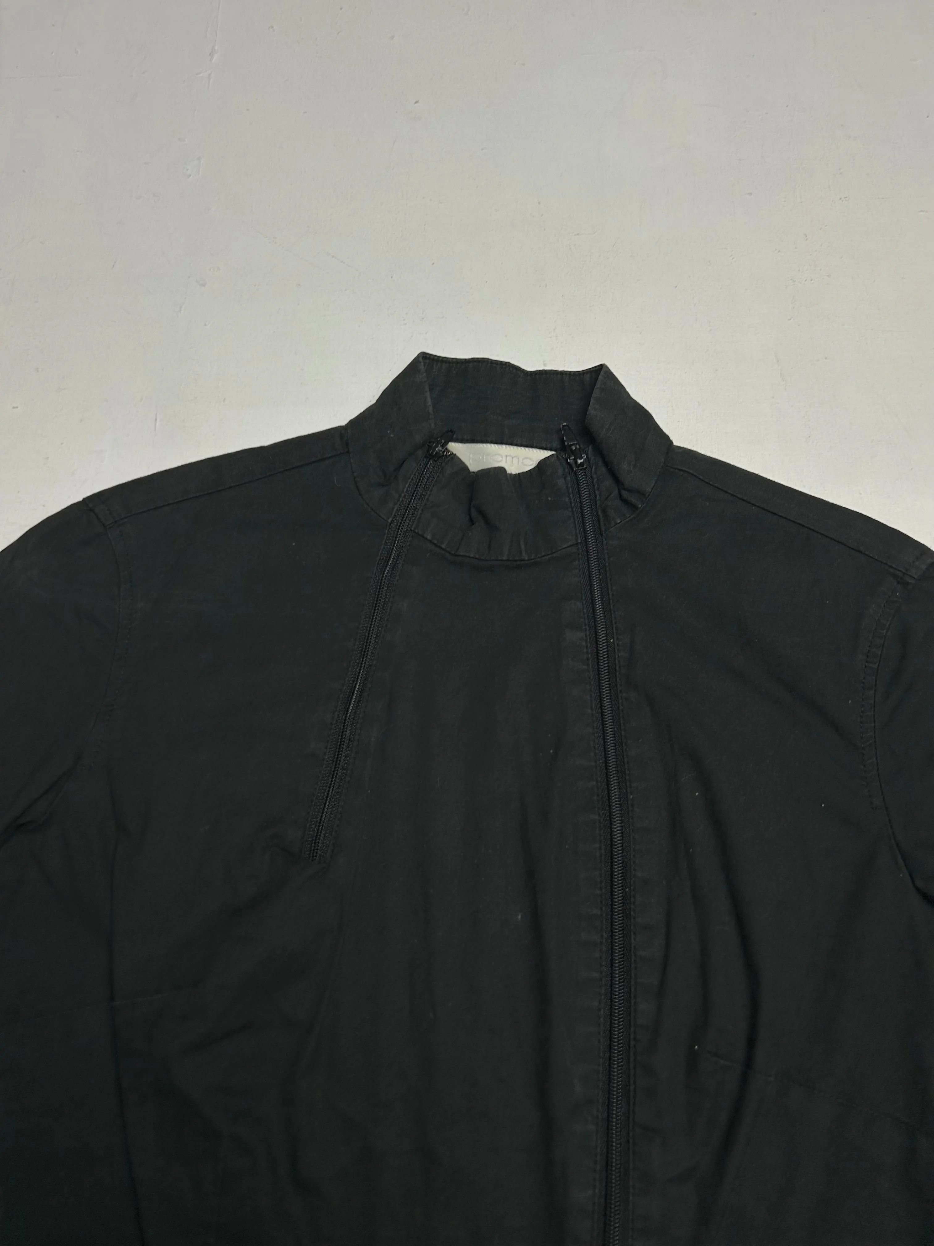 Black double zip up office jacket (S/M)