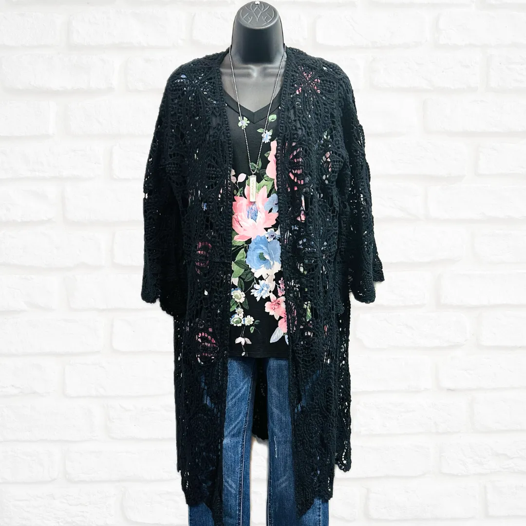 Black Lace Cardigan S-L