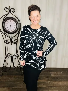 Black Swirly Tie Dye Tunic