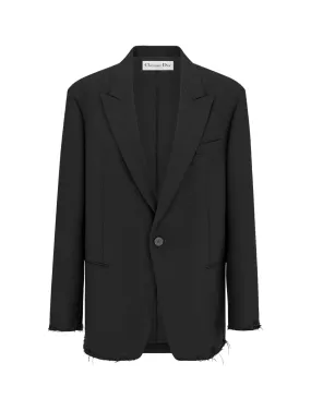 Black wool and mohair oversized blazer