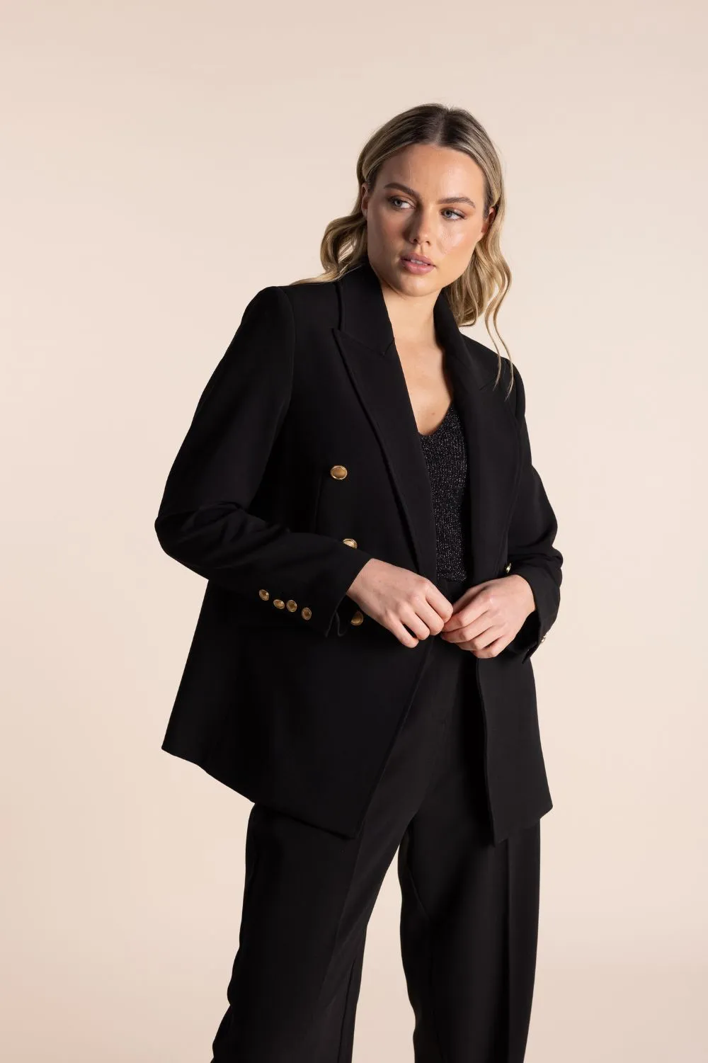 Blazer with Gold Buttons | Black