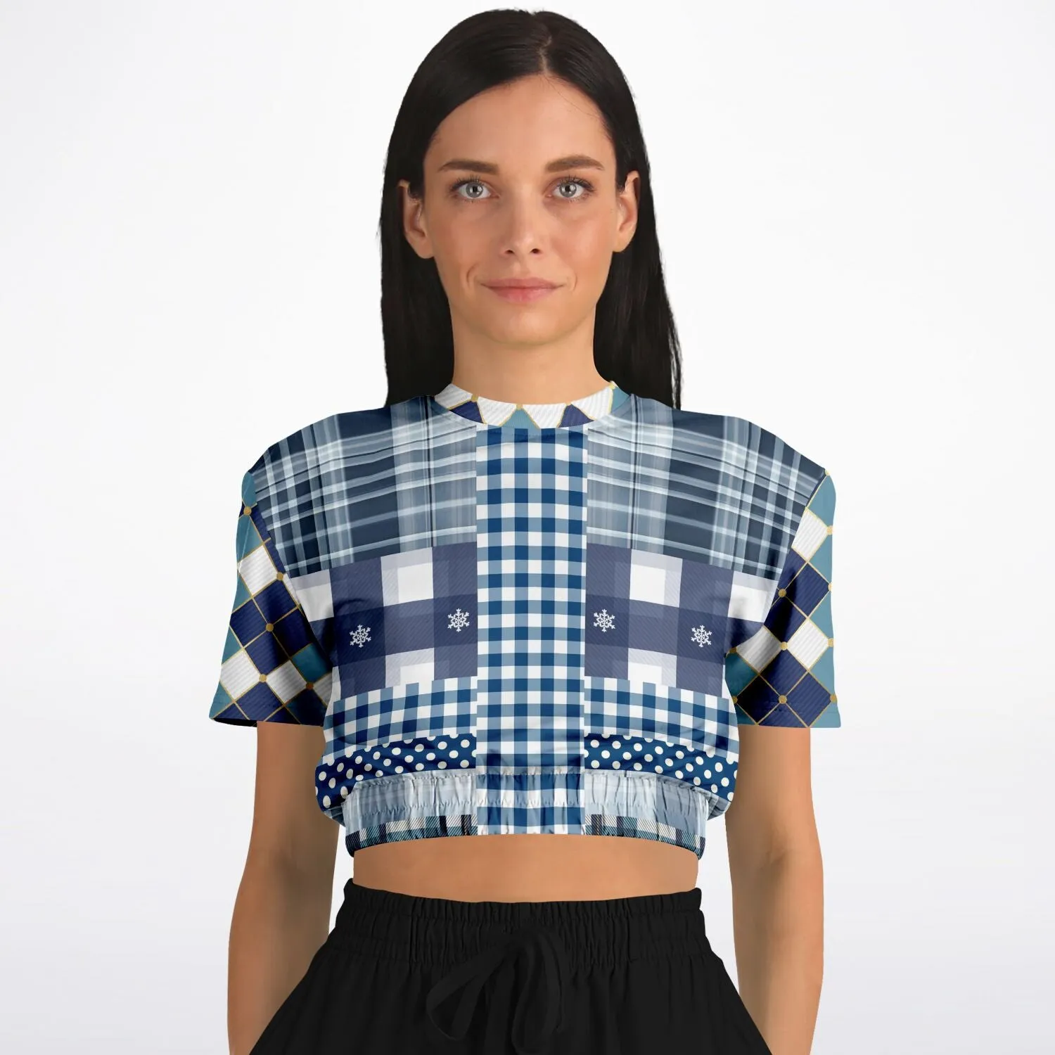 Blue Diamond Phillips Short Sleeve Cropped Eco-Poly Sweater