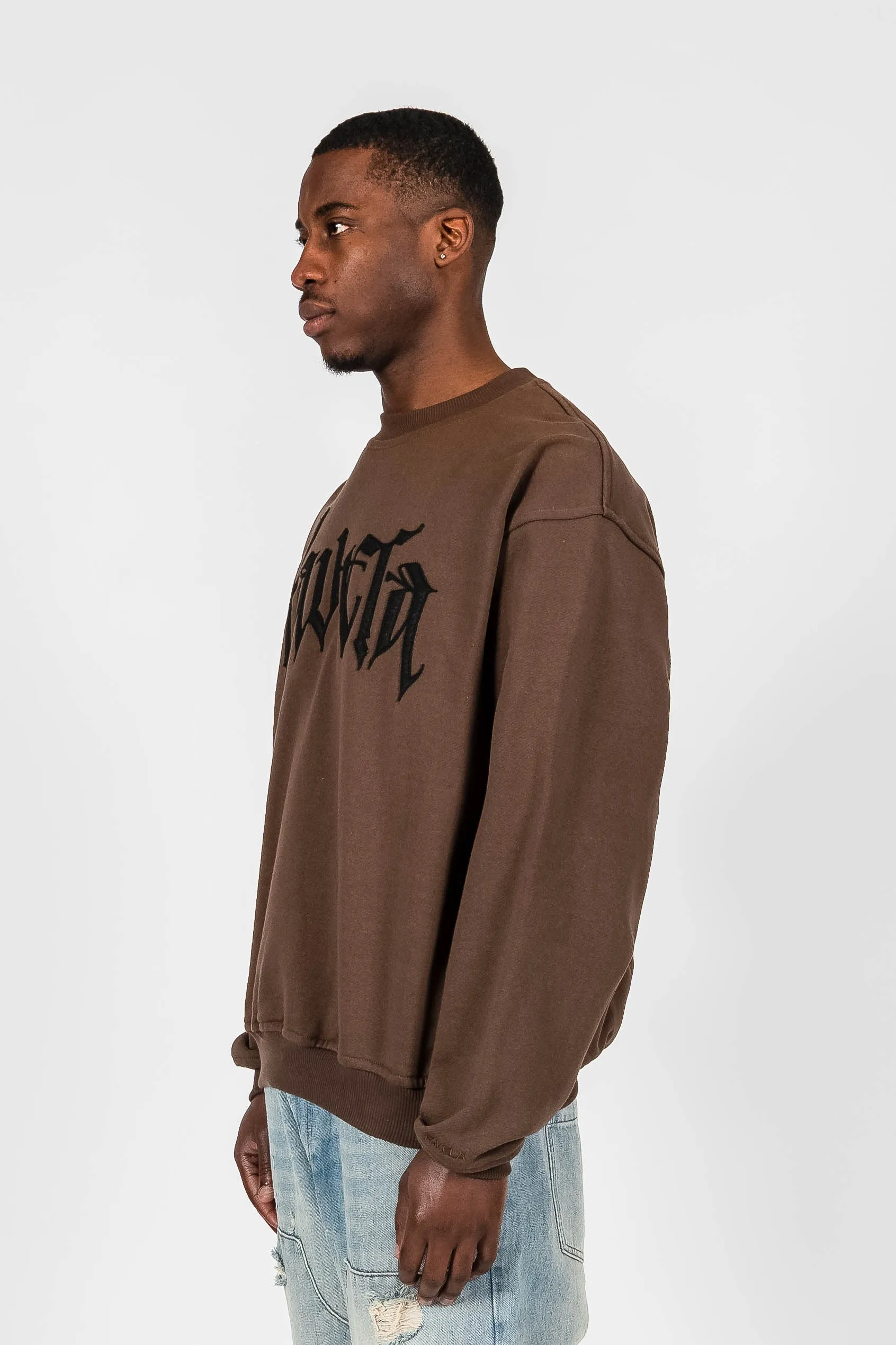 BOLT FLEECE COFFEE BROWN CREWNECK