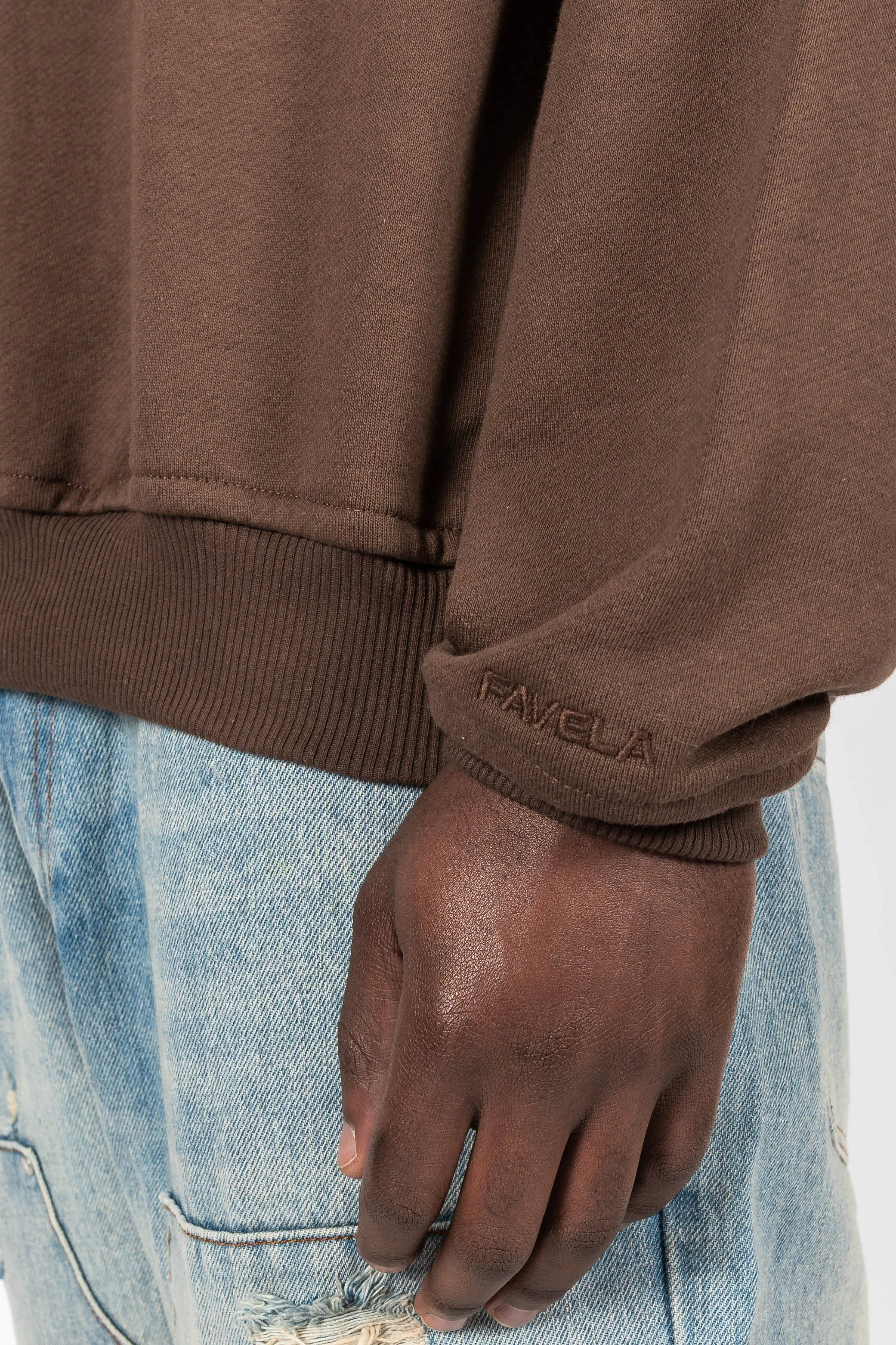 BOLT FLEECE COFFEE BROWN CREWNECK