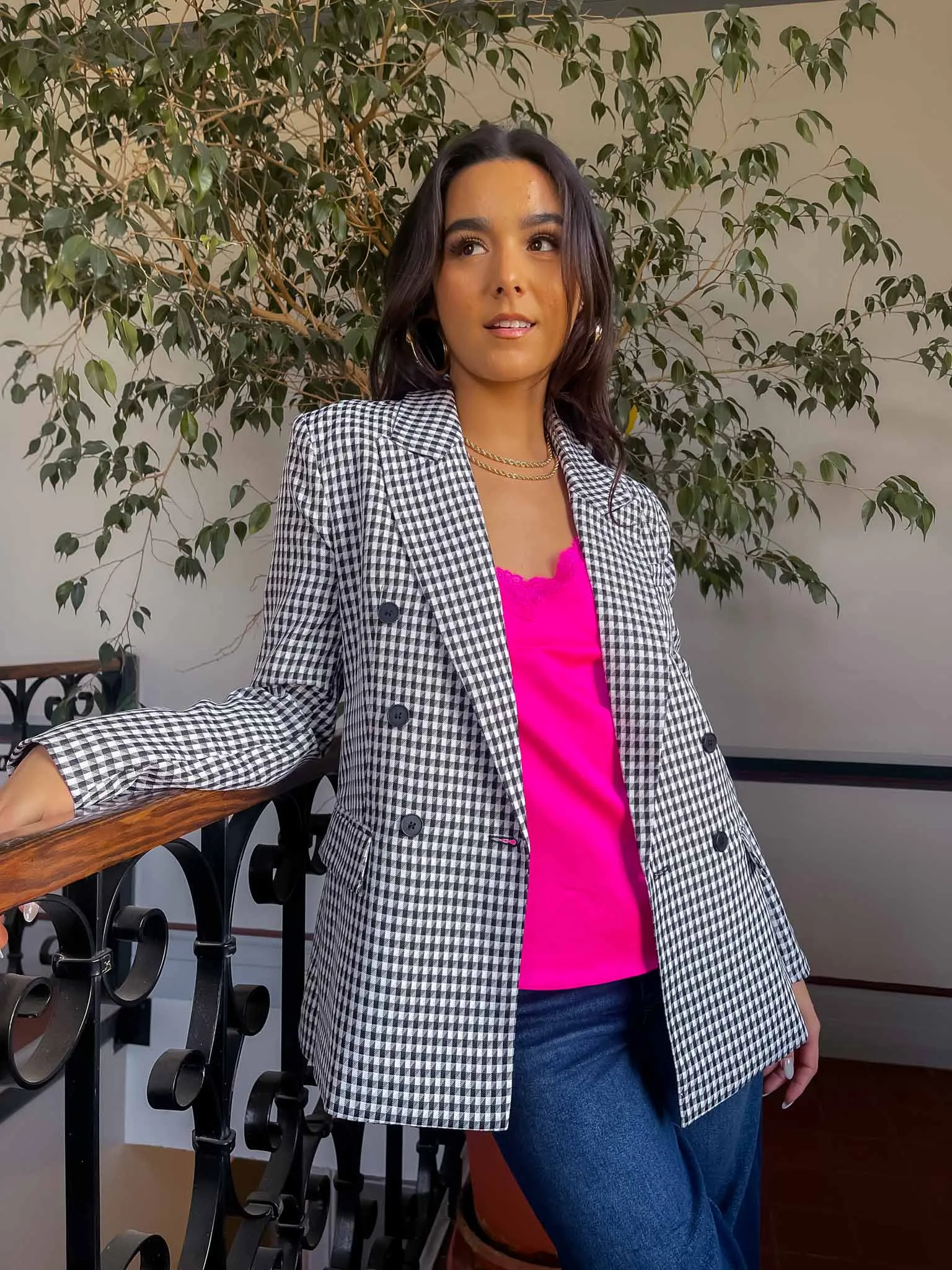 Busy Bee Gingham Blazer