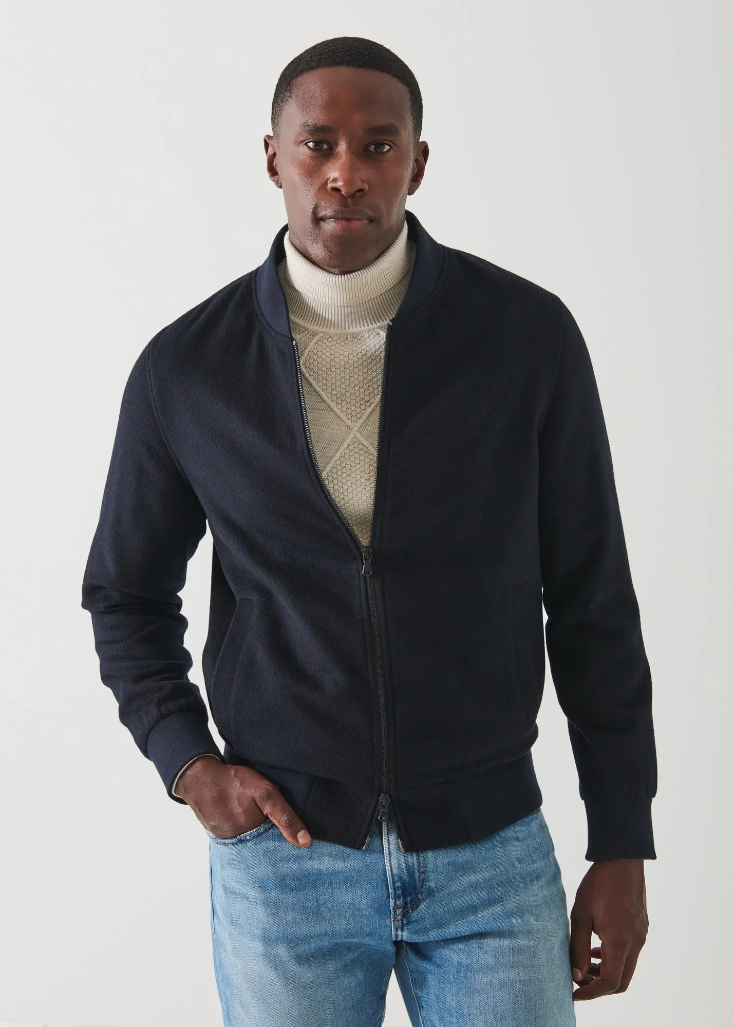 CASHMERE BASEBALL BOMBER