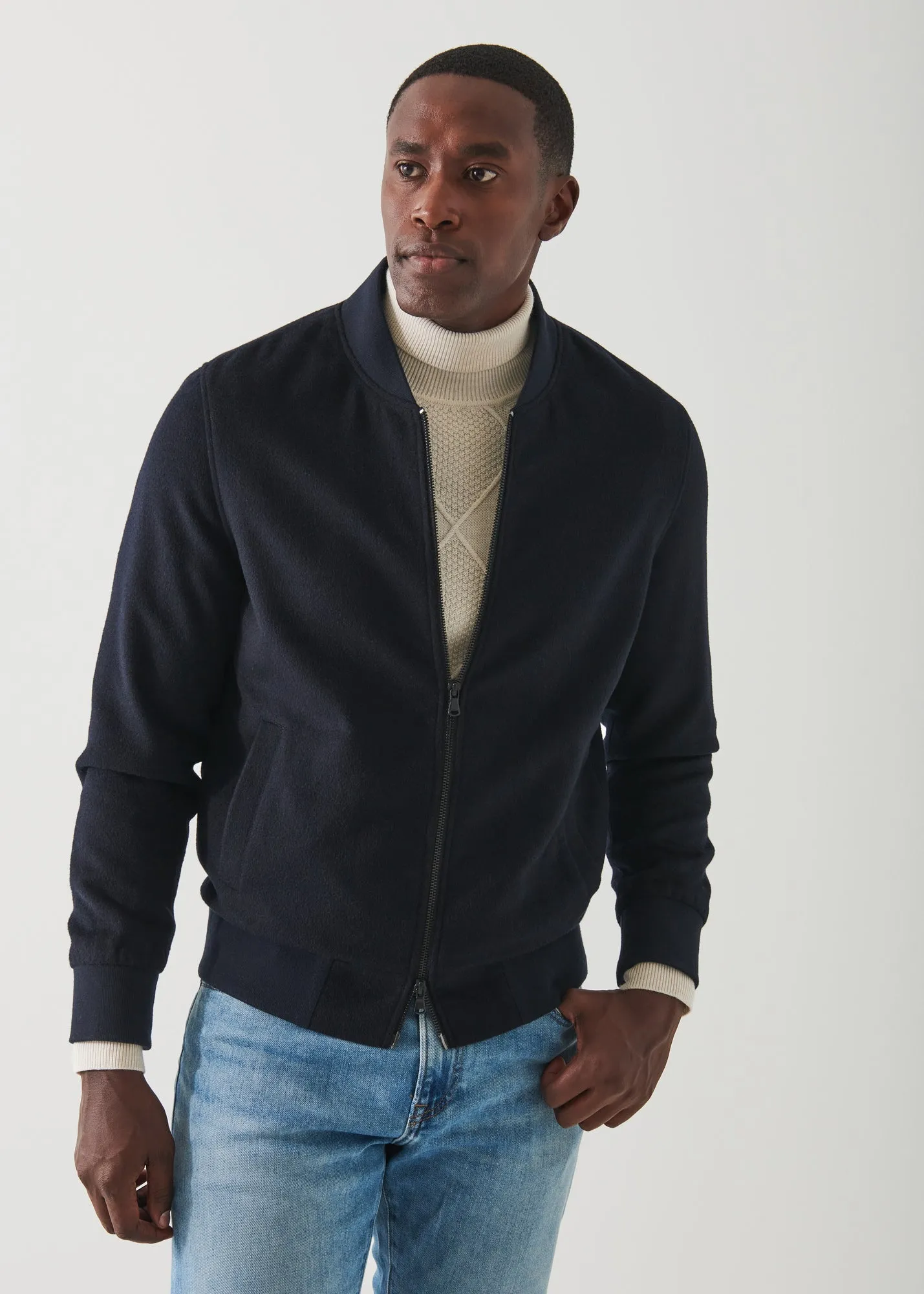 CASHMERE BASEBALL BOMBER