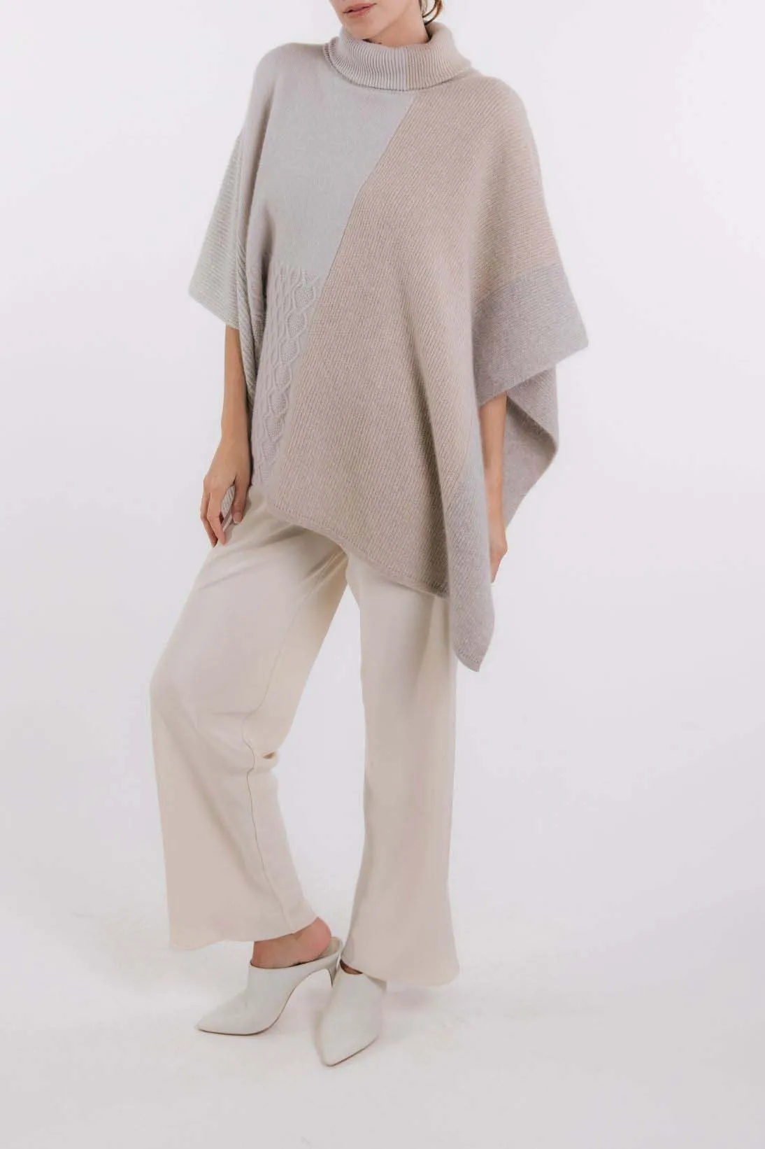 CASHMERE PATCHWORK PONCHO