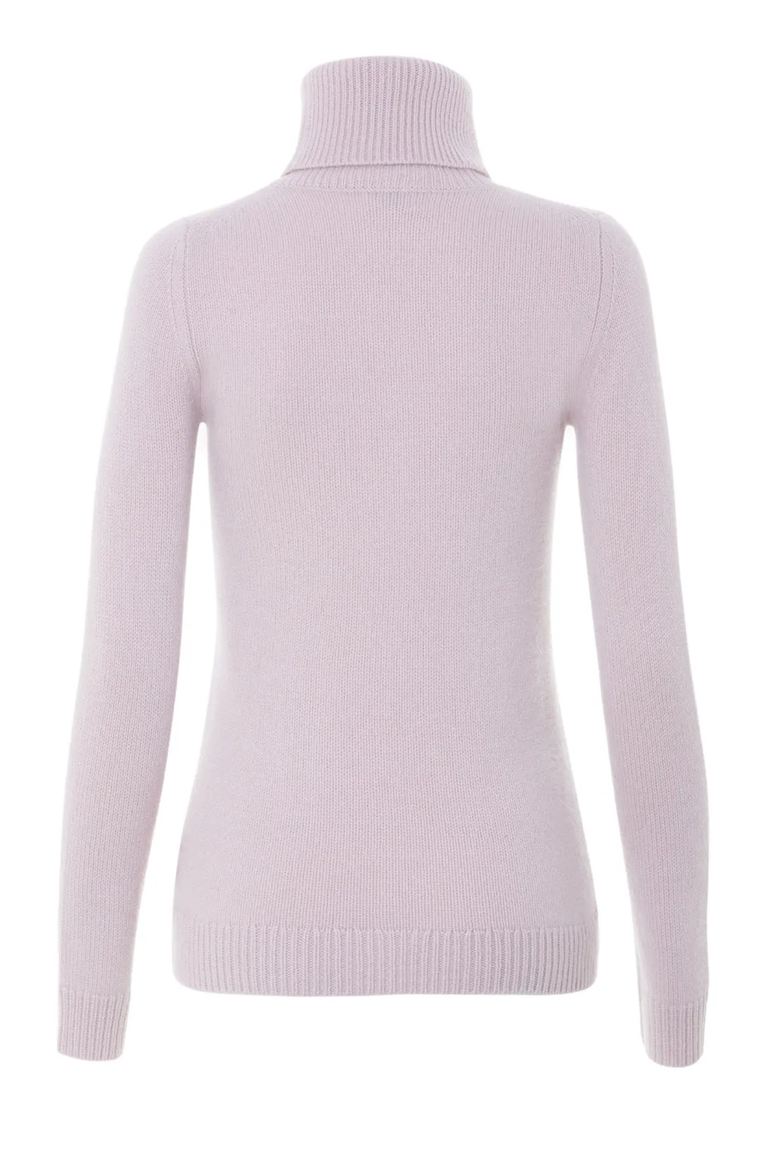 CASHMERE RIBBED FOLDOVER TURTLENECK