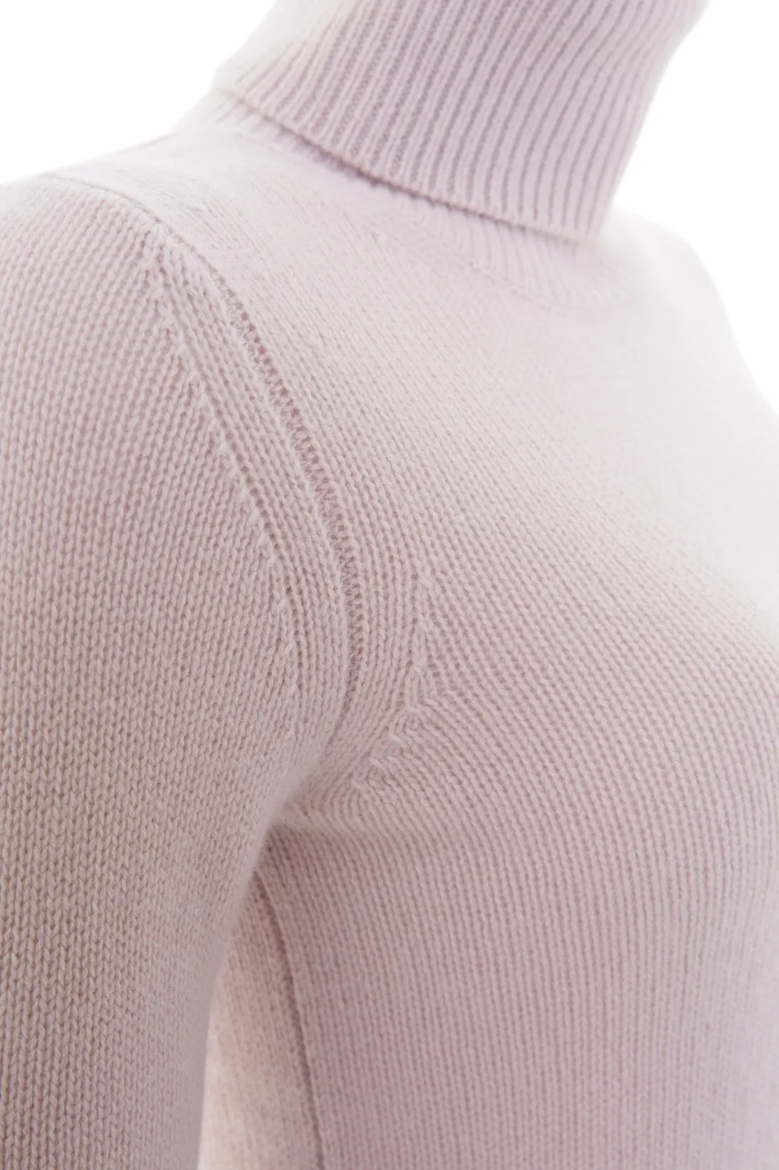 CASHMERE RIBBED FOLDOVER TURTLENECK