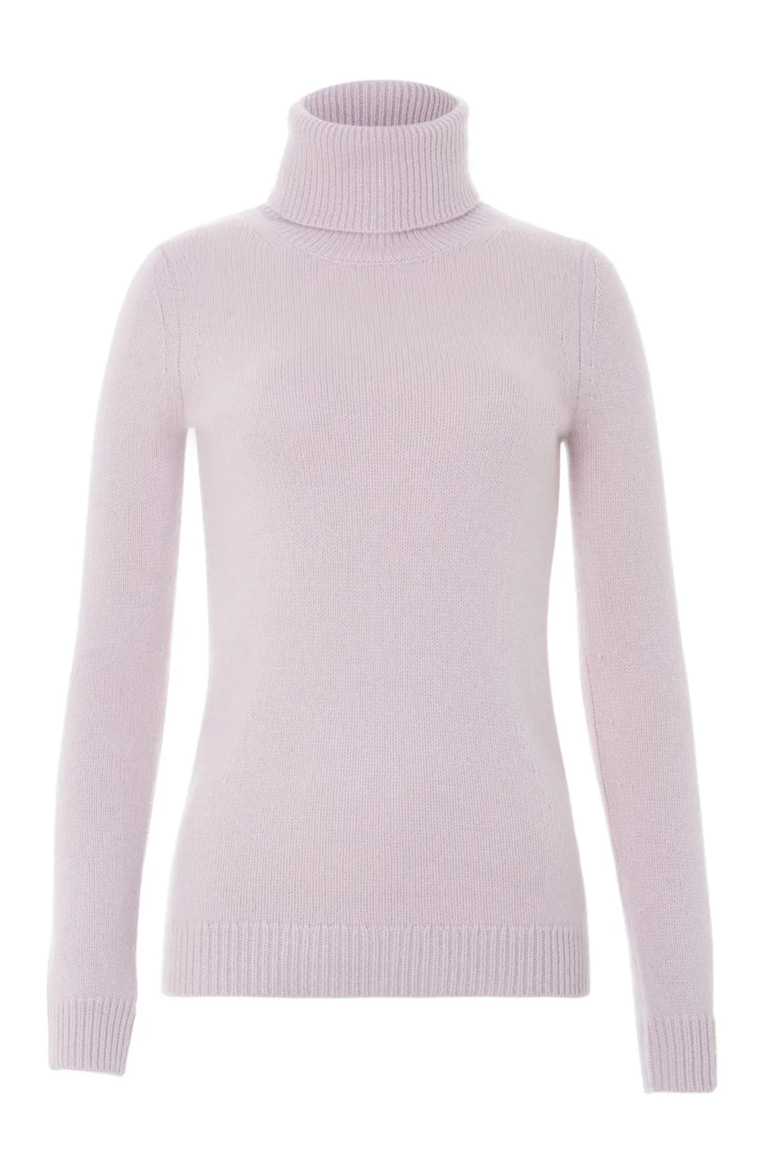 CASHMERE RIBBED FOLDOVER TURTLENECK