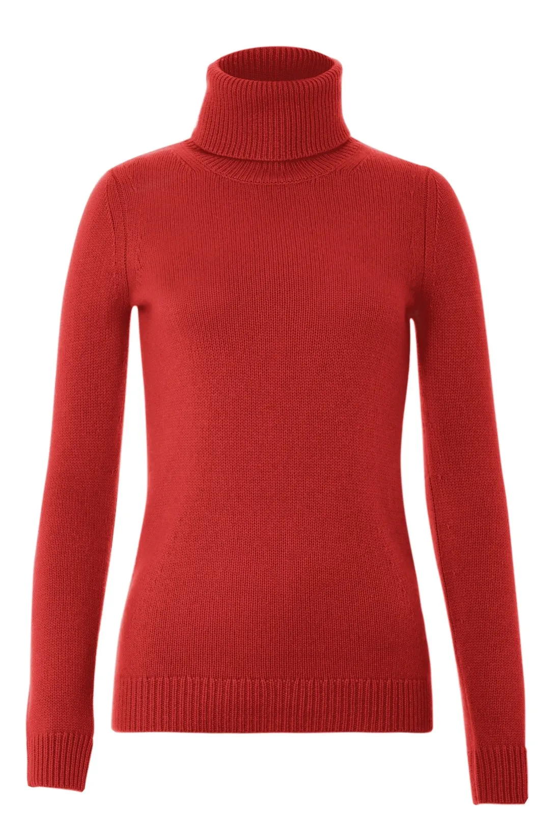 CASHMERE RIBBED FOLDOVER TURTLENECK