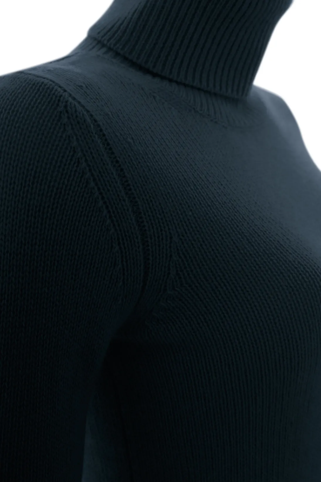 CASHMERE RIBBED FOLDOVER TURTLENECK