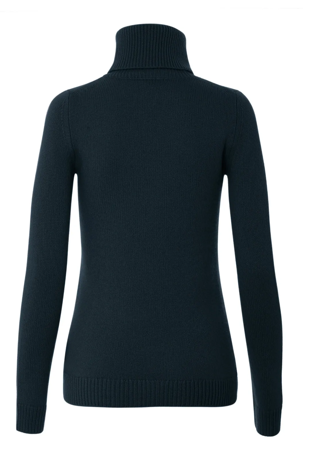 CASHMERE RIBBED FOLDOVER TURTLENECK