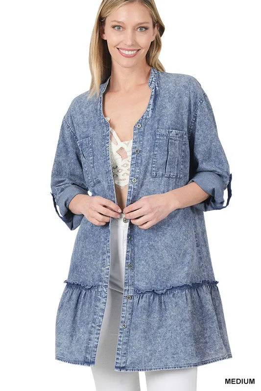 Chambray Button Down Tunic