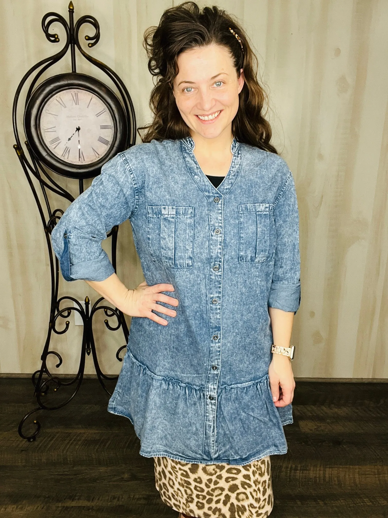 Chambray Button Down Tunic