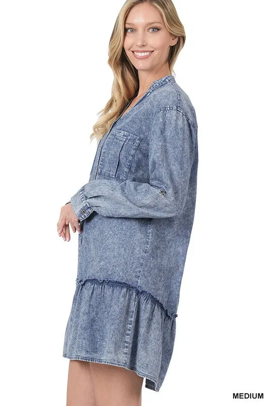 Chambray Button Down Tunic