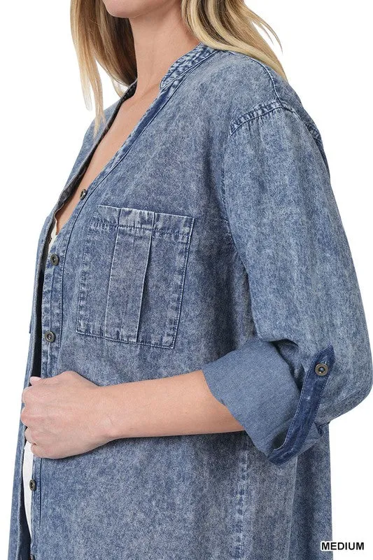 Chambray Button Down Tunic