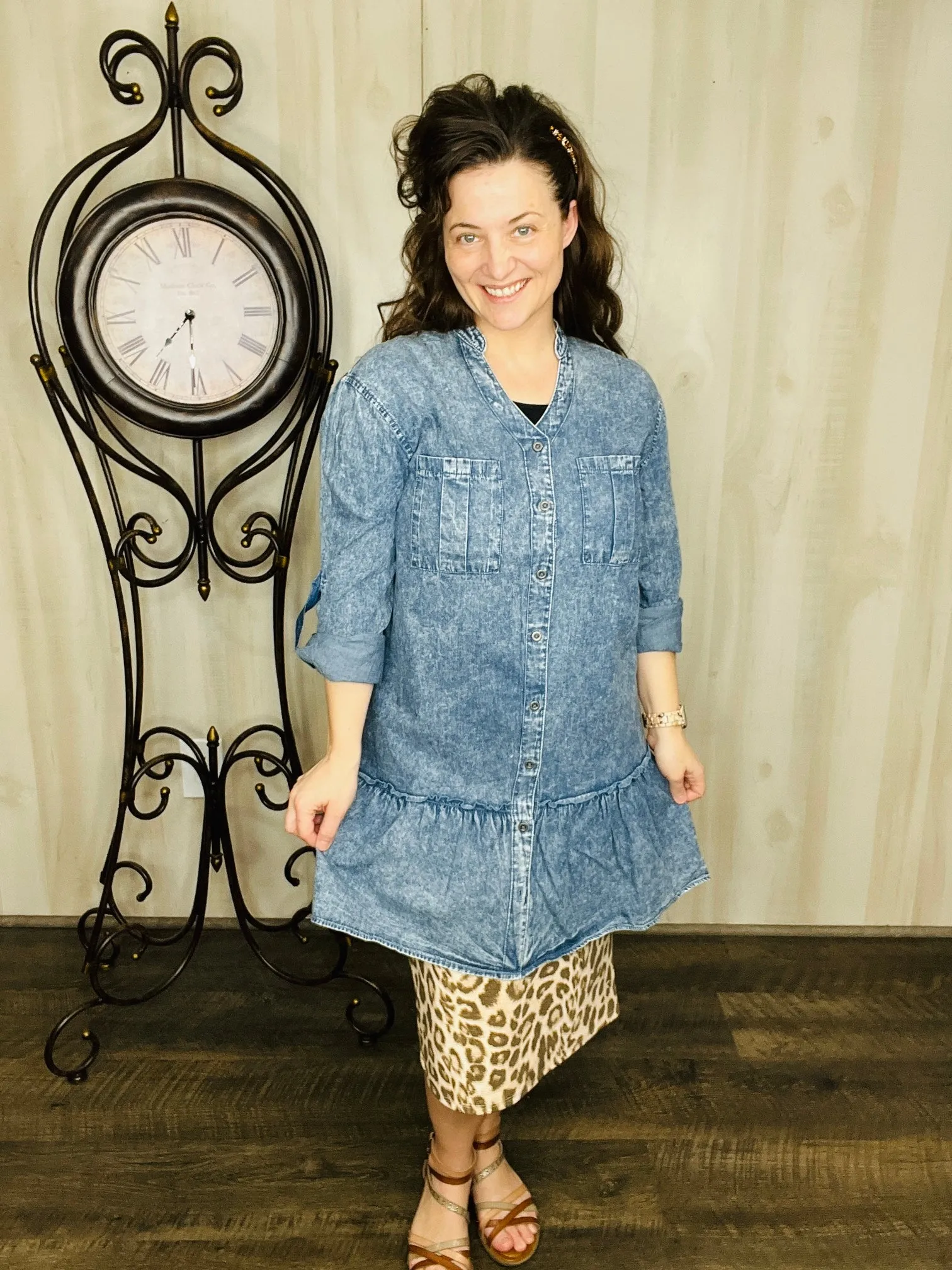 Chambray Button Down Tunic