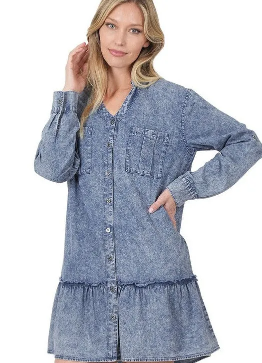 Chambray Button Down Tunic