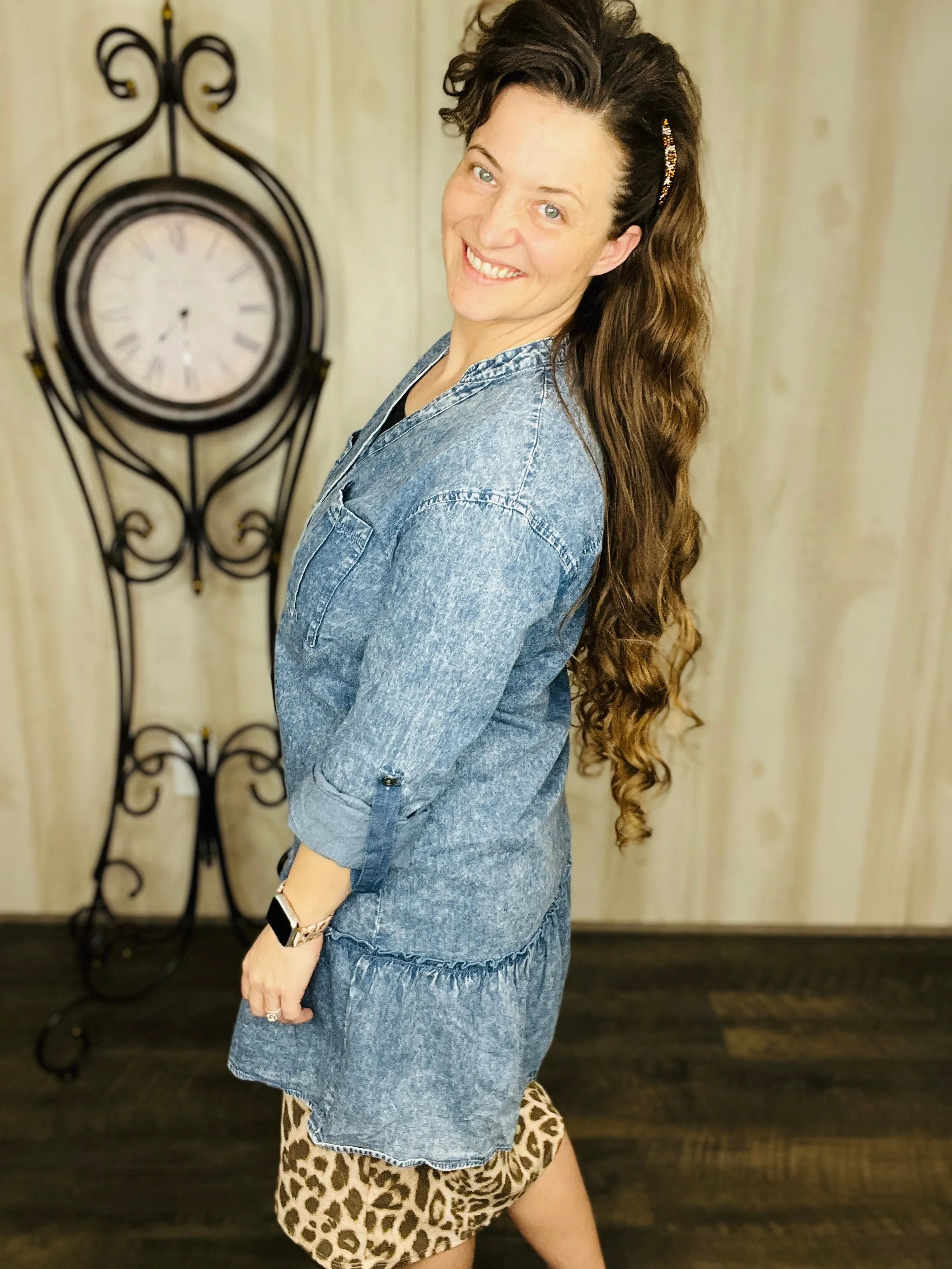 Chambray Button Down Tunic