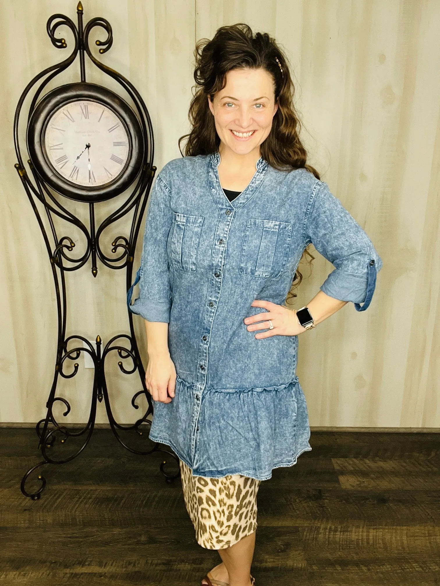 Chambray Button Down Tunic