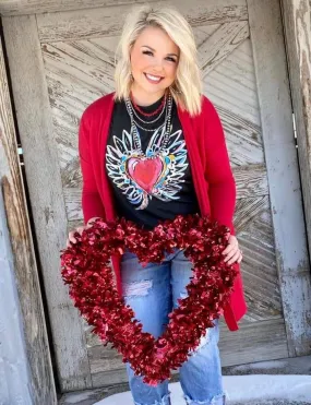 Cherry Red Cardigan