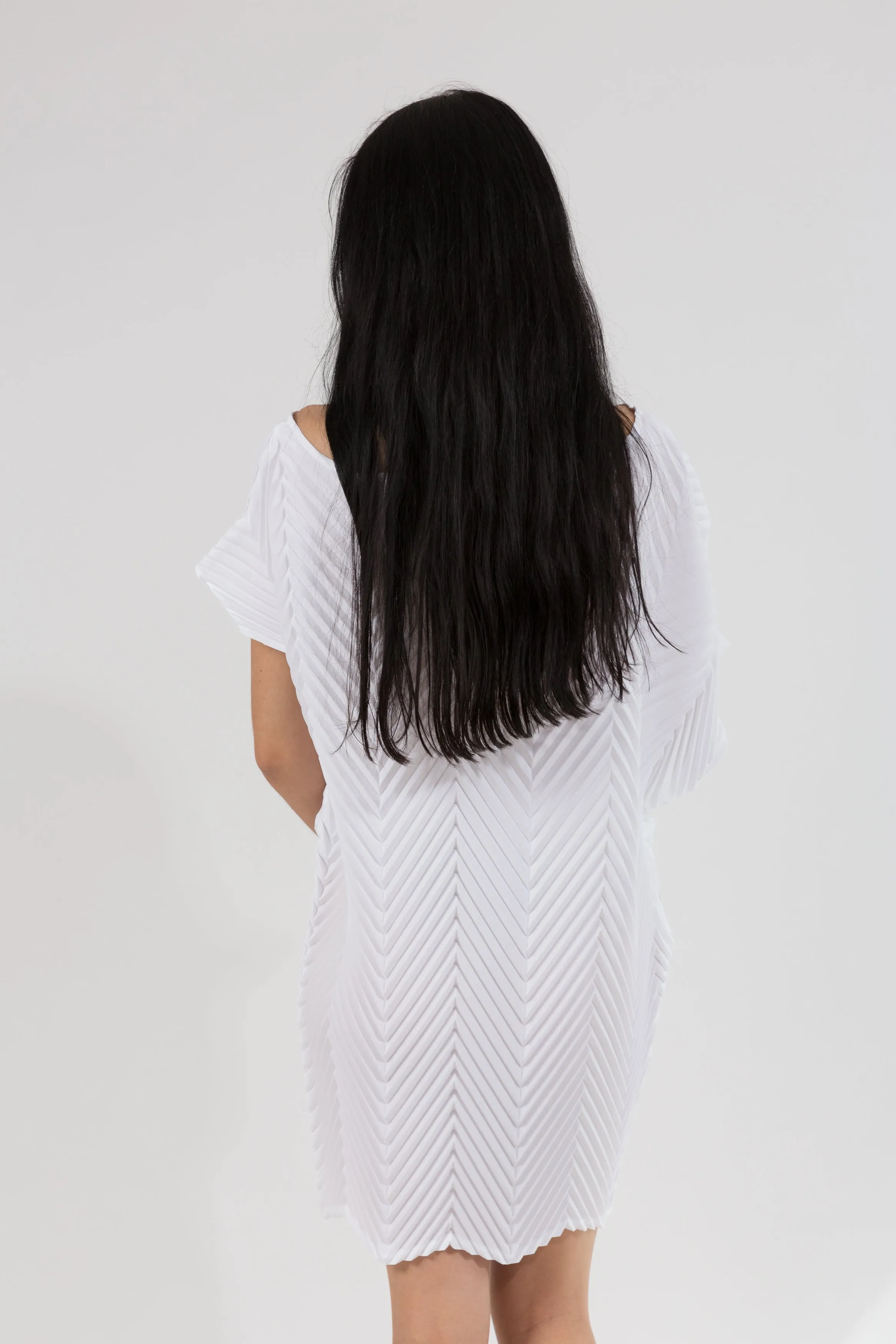 Chevron Andy Tunic Dress | White