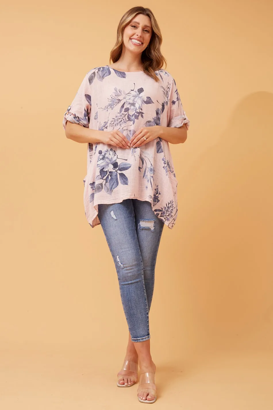 Stylish CIA Floral Print Tunic Top for Women - Elegant and Comfortable Casual Wear