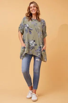 Stylish CIA Floral Print Tunic Top for Women - Elegant and Comfortable Casual Wear