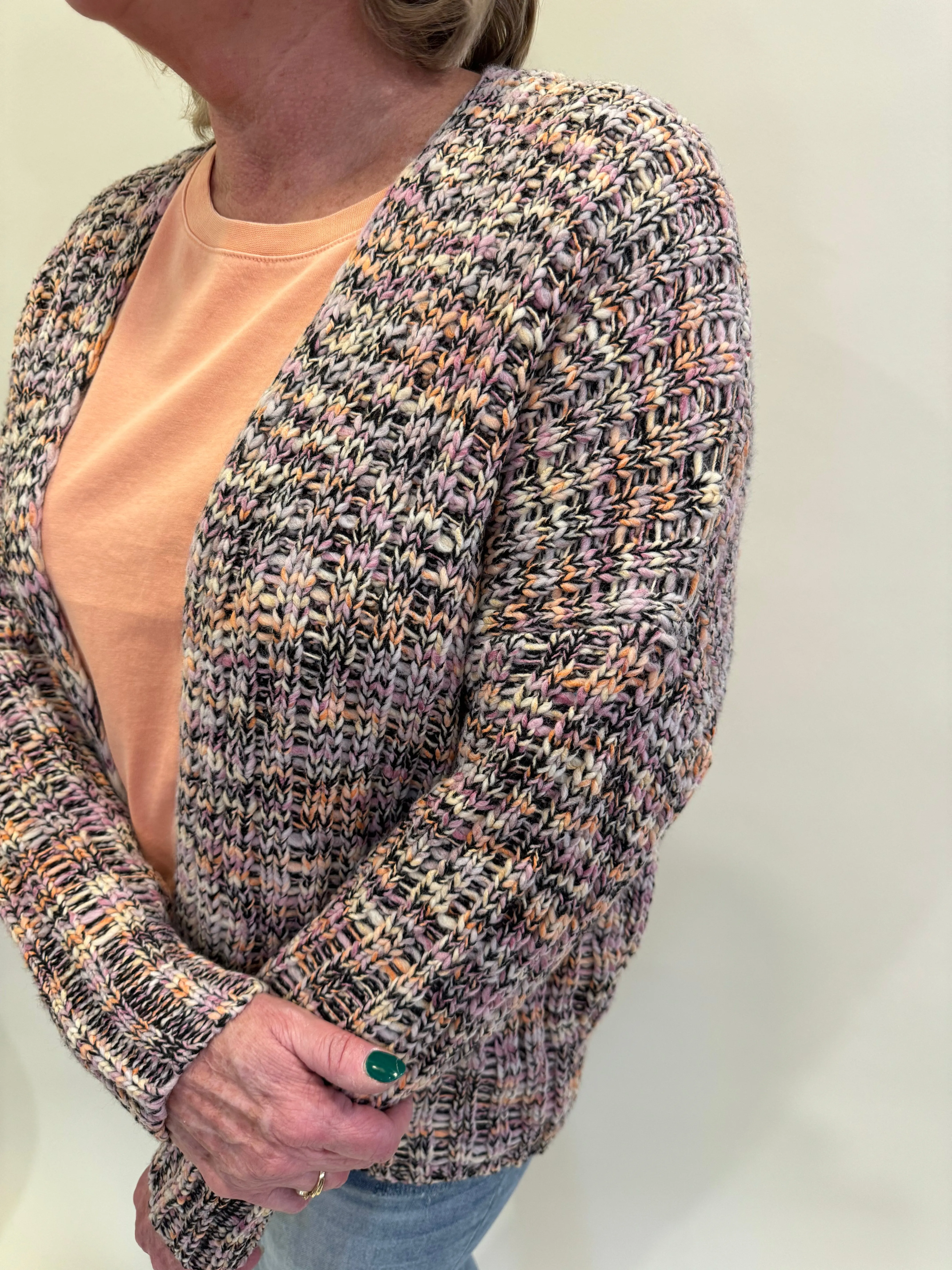 COLBY MULTI COLOR POPCORN CARDIGAN