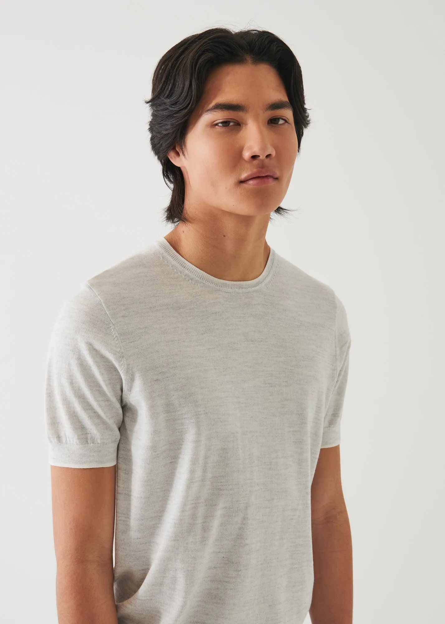 COTTON CUPRO SHORT SLEEVE CREWNECK