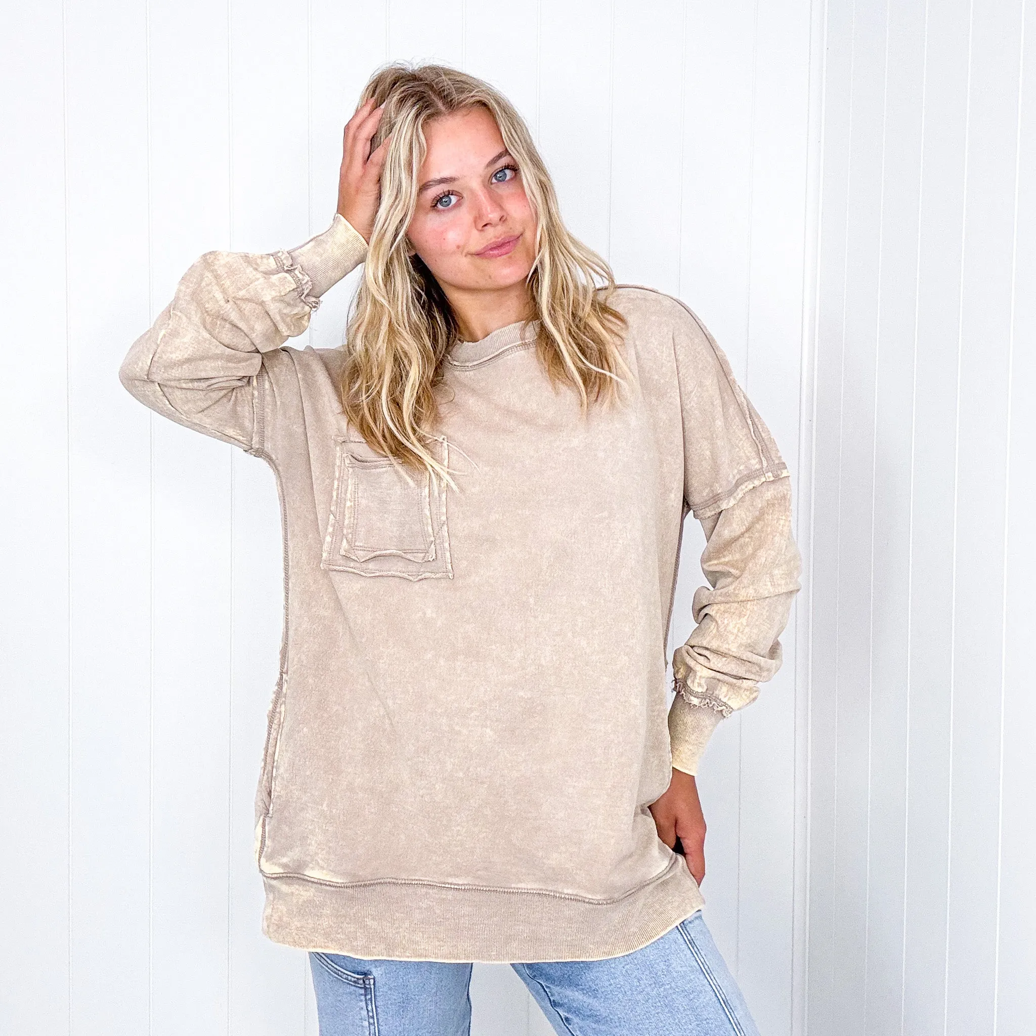 Cozy Nights Mineral Washed Oversized Pullover in 4 Colors