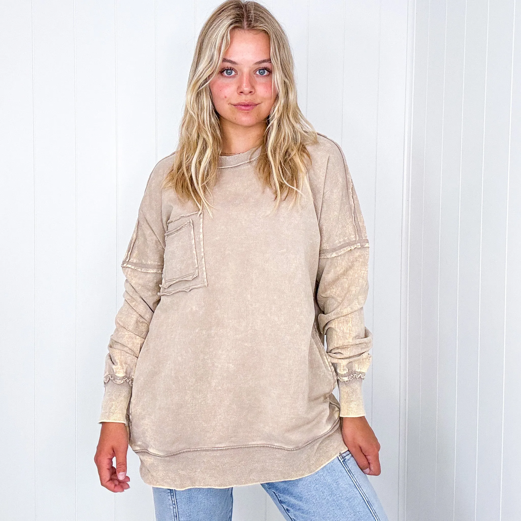 Cozy Nights Mineral Washed Oversized Pullover in 4 Colors