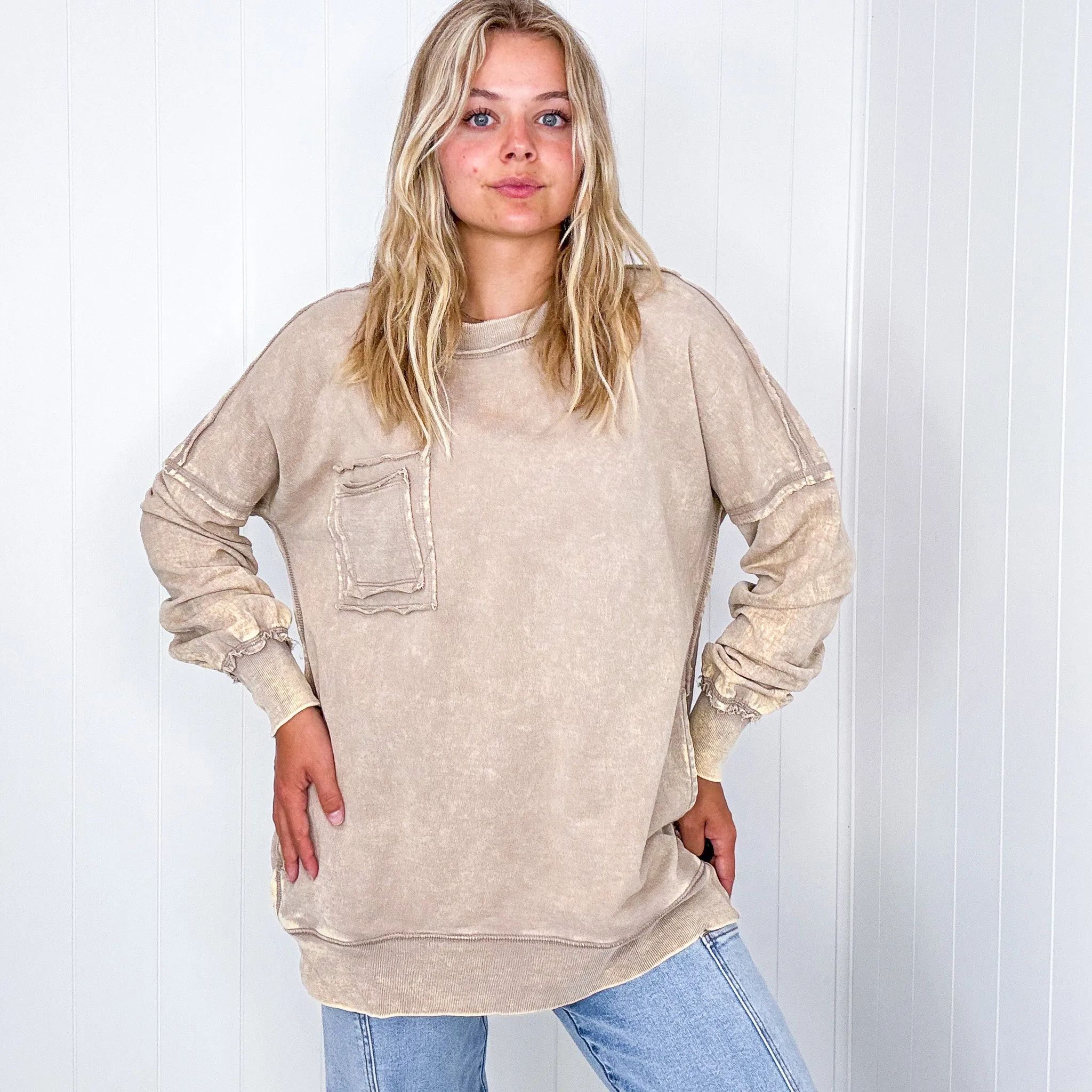 Cozy Nights Mineral Washed Oversized Pullover in 4 Colors