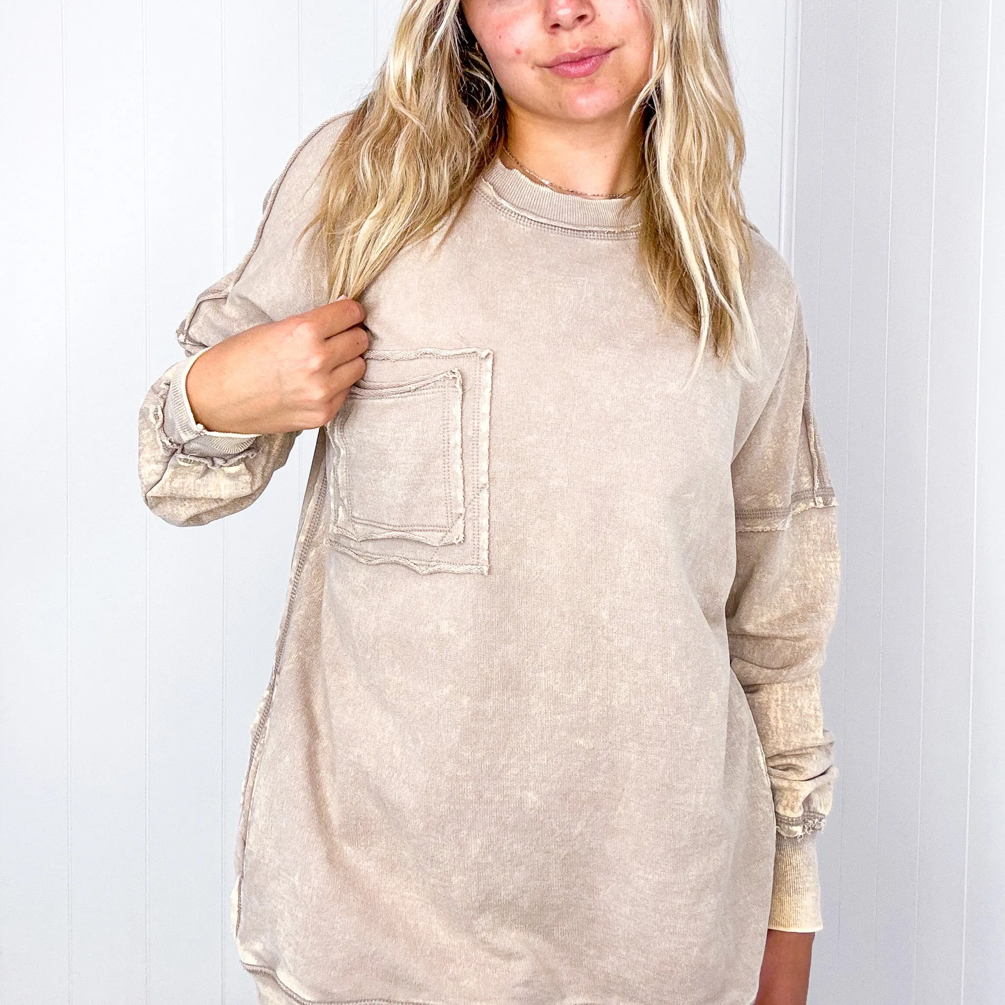 Cozy Nights Mineral Washed Oversized Pullover in 4 Colors