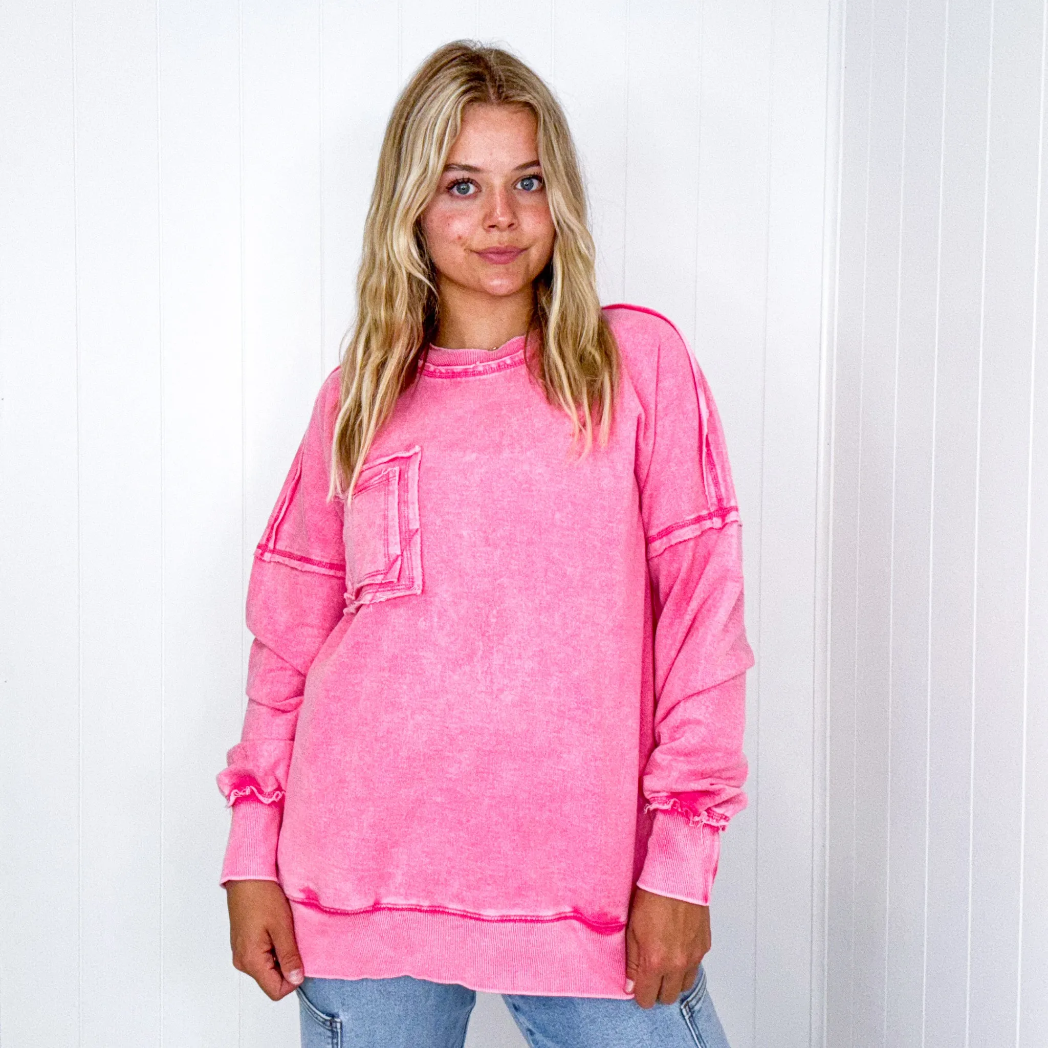 Cozy Nights Mineral Washed Oversized Pullover in 4 Colors